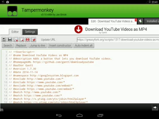 Tampermonkey Dolphin android App screenshot 4